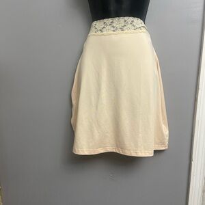 Cream Knee-Length Embellished A-Line Sleepwear